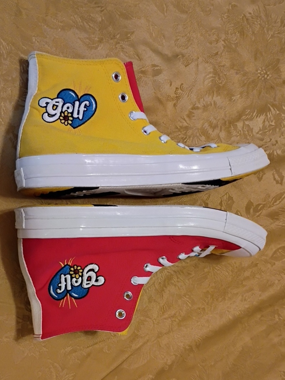 CONVERSE Multicolor High-Top Canvas  Yellow & Red & Blue Men's 11.0 Women's 13.0 - Picture 7 of 10